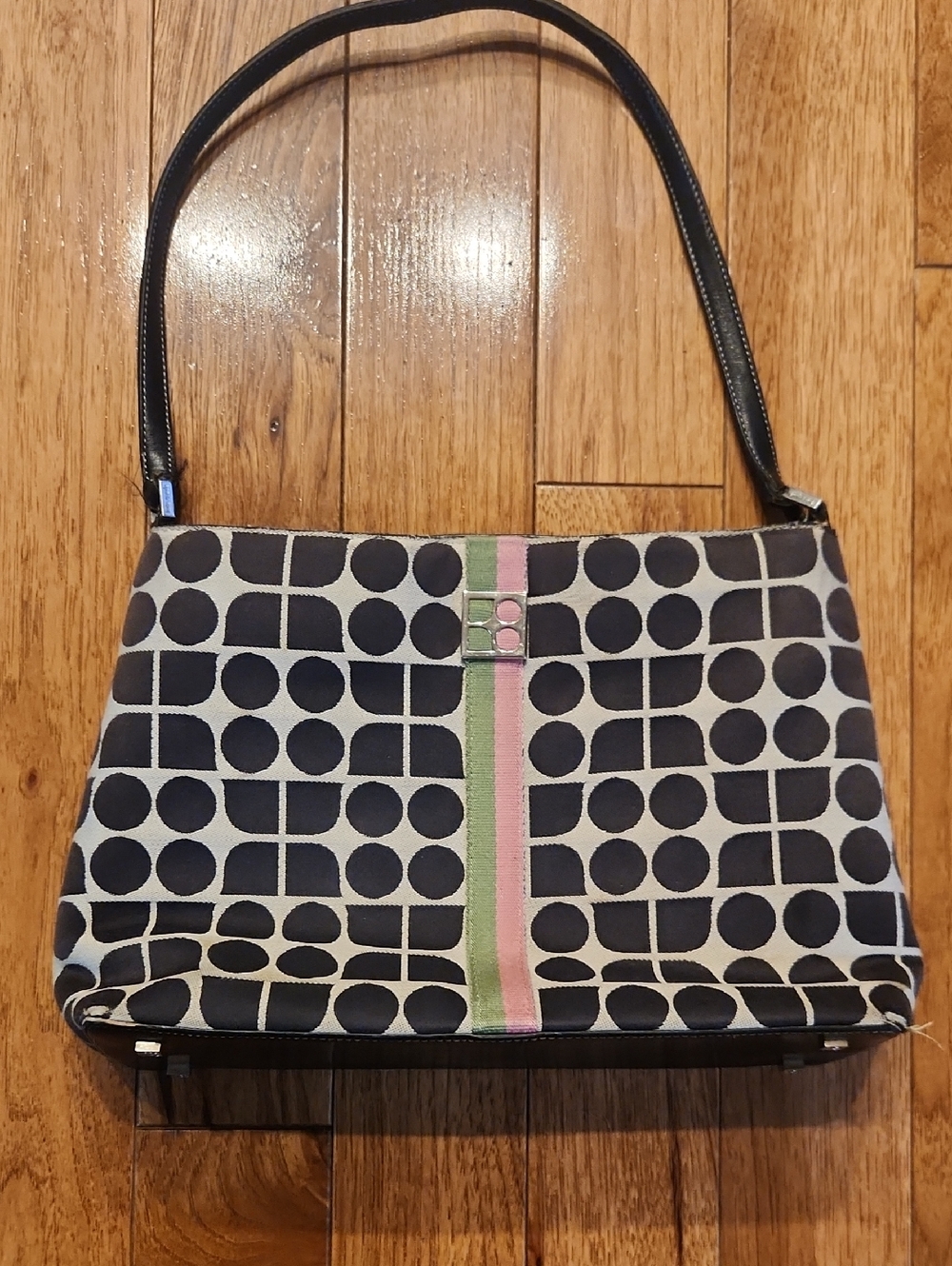 Kate Spade Shoulder Bag – Patterned Canvas Purse P-005